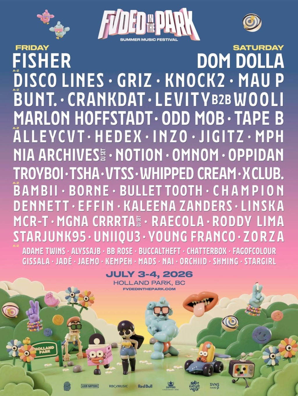 FVDED in the Park 2026 lineup